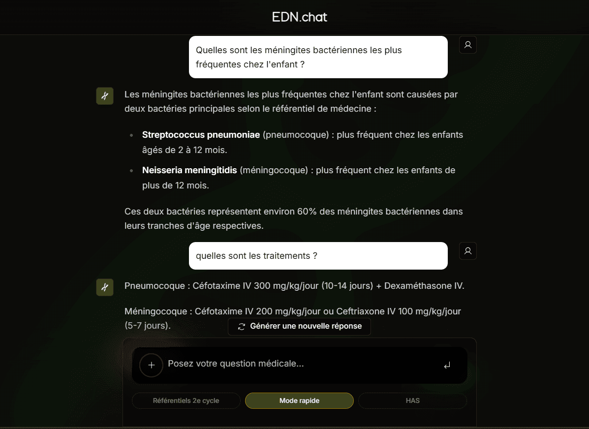 Capture d'écran de l'interface d'EDN.chat